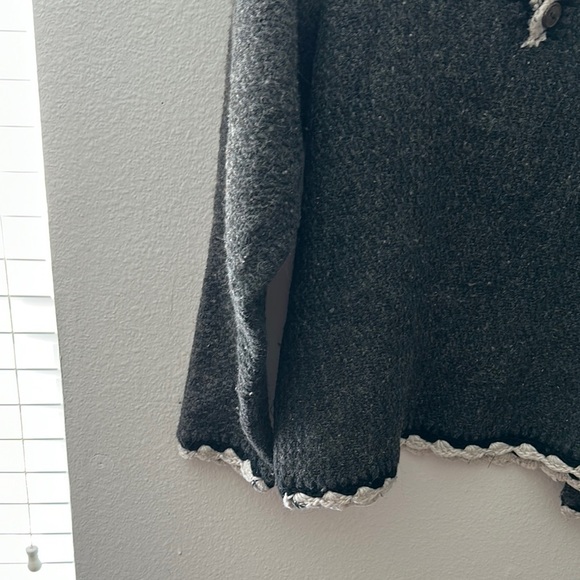 Handknit wool sweater grey - Picture 3 of 5